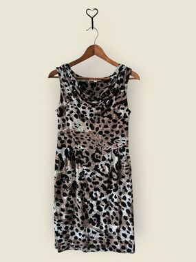 Banana Republic Womens Size S Animal Print Dress Tank Sleeveless Stretch